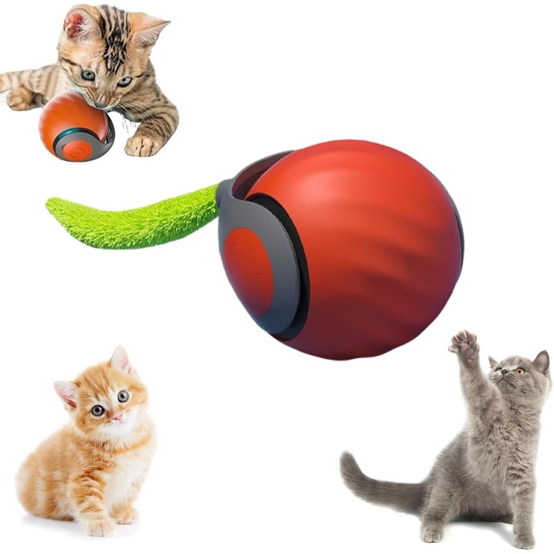 Speedy Tail 2.0,2025 New Speedy Tail Cat Toy,Interactive Cat Toys for Indoor Cats,Smart Interactive Cat Toy Ball,Automatic Moving Cat Toy Ball with Tail (Orange) Orange