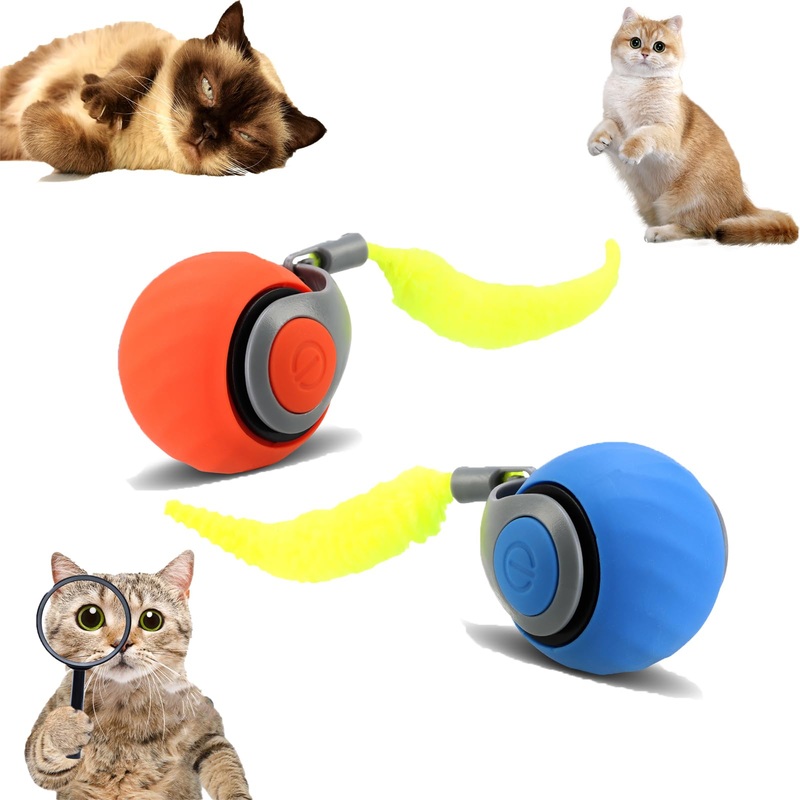 Speedy Tail 2.0,Speedy Tail Cat Toy,Speedy Tail 2.0 Cat Toy,Speedy Tail Cat Toy,Interactive Cat Toy for Indoor Cats,2025 New King of Interactive Cat Toy Ball(Orange+Blue)