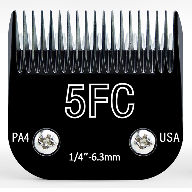 Detachable Steel Pet Dog Clipper Blades,Size-5FC,Compatible with Andis Cut Length 1/4″(6.3mm),Compatible with Oster A5, Wahl KM Series Clippers, Made of Steel Blade and Stainless Steel Blade