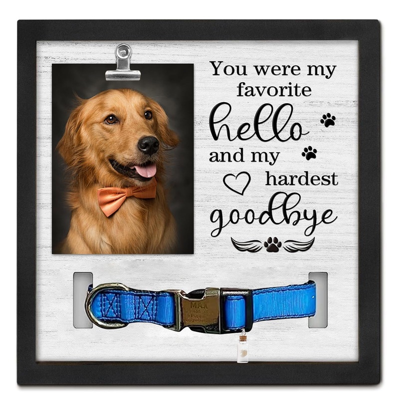 Dog Memorial Gifts for Loss of Dog, Passed Away Dog Frame for 4×6 Picture with Fur Bottle, Pet Sympathy Remembrance Gift, Remembrance Frame for Dog, Cat Photo Frame 9×9 inch