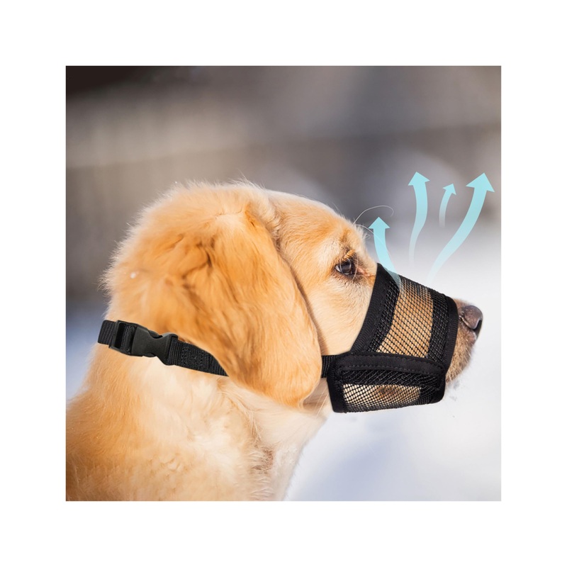 Dog Muzzle for Large Dogs – Air Mesh Muzzle for Large Sized Dog | Dog Muzzles to Prevent Biting | Adjustable Large Dog Muzzle for Scavenging Biting Licking & Chewing | No Bark Muzzle for Dogs