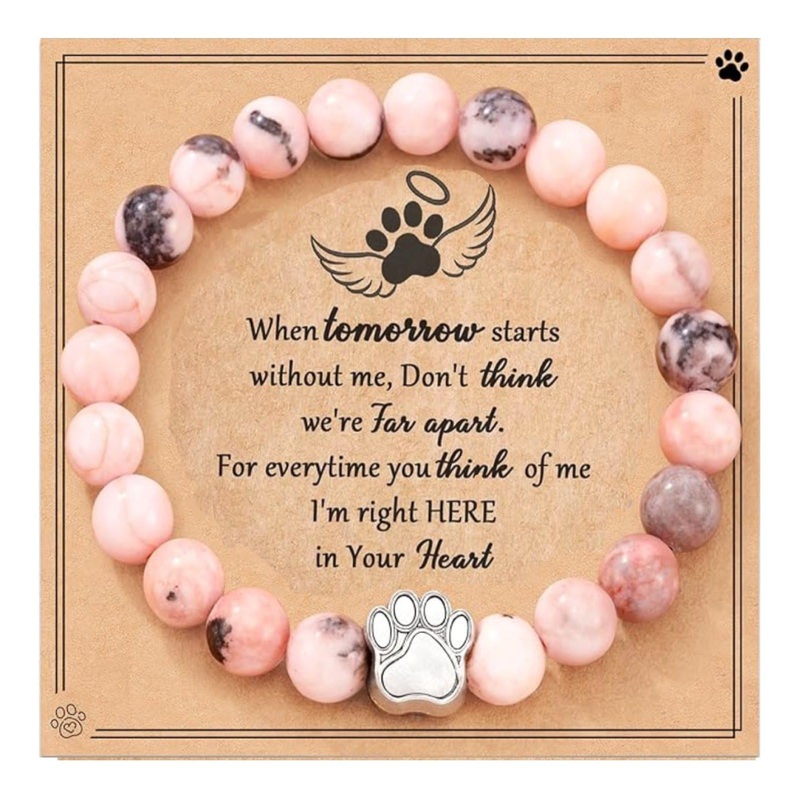 Memorial Gifts Bracelet for Loss of Dog Cat,     Memory Gifts for Dog Cat Passing Away Remembrance Bereavement Gifts for Dog Cat Lover