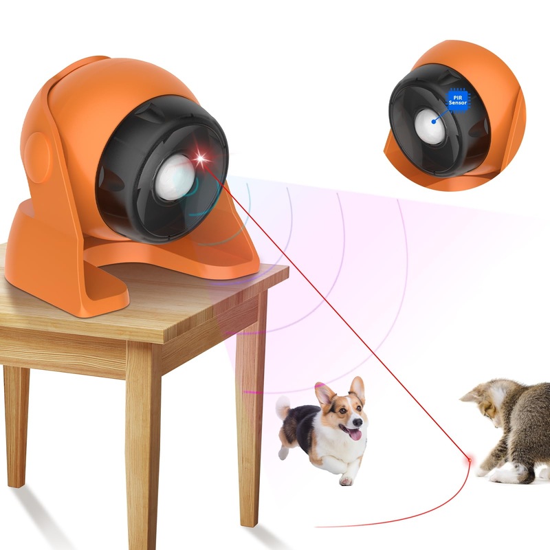 Motion Activated Cat Laser Toy, Interactive Cat Toys for Bored Indoor Adult Cats/Kittens/Dogs, Rechargeable Automatic Laser Cat Toys