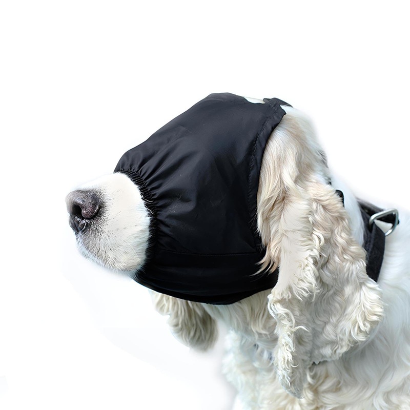 NACOCO Dog Calming Cap Eye Mask Nylon Shading Pet Mask Muzzle for Grooming Anti Car Sickness (L) L
