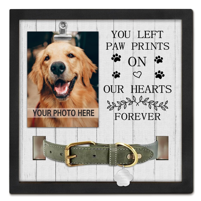 Pet Loss Gift, Memorial Sympathy Gifts for Loss of Dog, Pet Memorial Frame, Cat Memorial Gift, You left paw prints