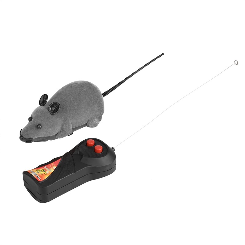Remote Control Toy for Cats, Electronic Rat Toy for Kitten Funny Chasing Simulation Animal Toys Pet Novelty Gift(Gray) Gray