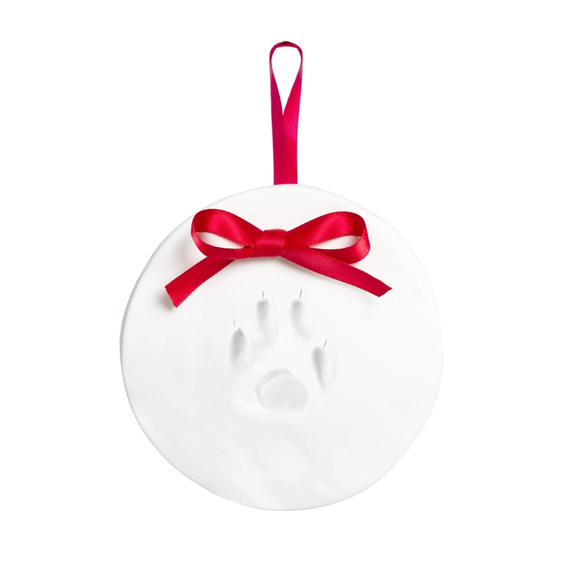 Tiny Ideas Christmas Paw Print Ornament Kit, DIY No Bake No Mess Holiday Keepsake, Dog or Cat Christmas Ornament, Pet Memorial Keepsake Round Paw Print Ornament