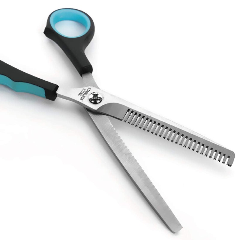 7 inch Thinning Scissors with 26-Teeth Stainless Steel Blades and Wave Style Handle for for Home Hair Cutting Shears 7-Inch, Thinning