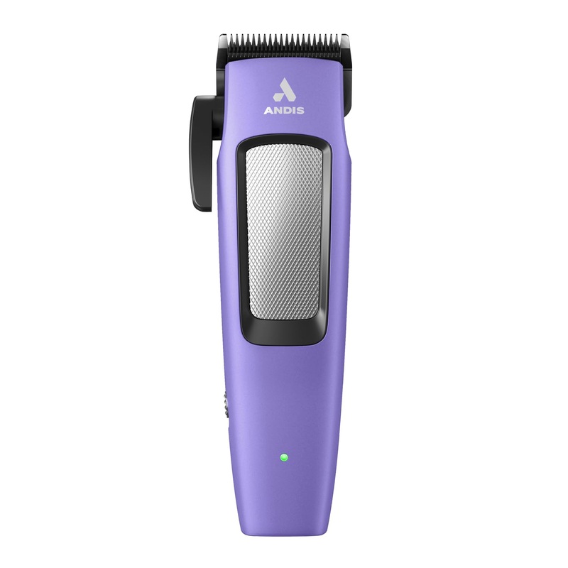 Andis Easy Clip Adjustable Blade Cordless II Dog Clipper, 10 Piece Kit, Lithium-Ion Battery, Purple, 560017