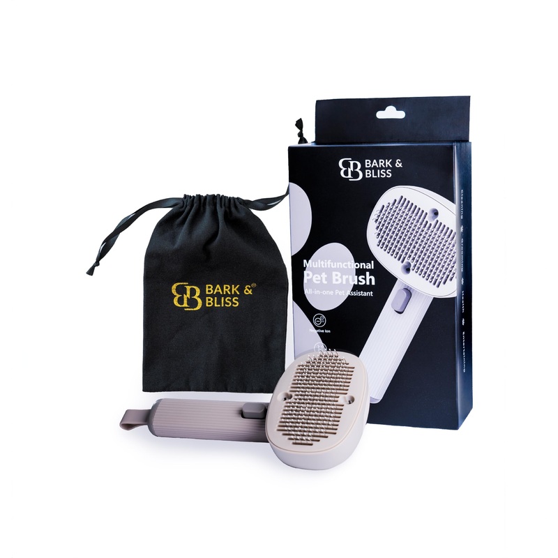 Bark&Bliss Self Cleaning Slicker Brush  Skin-Friendly Deshedding Grooming Tool for Dogs & Cats, Suitable for Shedding & Long-Haired Pets, Puppy Brush, Pet Grooming Brush, Cat Brush for Shedding