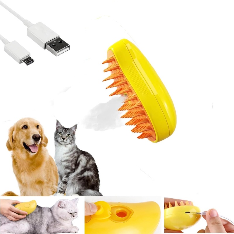 Cat Brush,Steam Brush,Steam Brush For Cats Dogs,3 In 1 Cat&Dog Grooming Brush