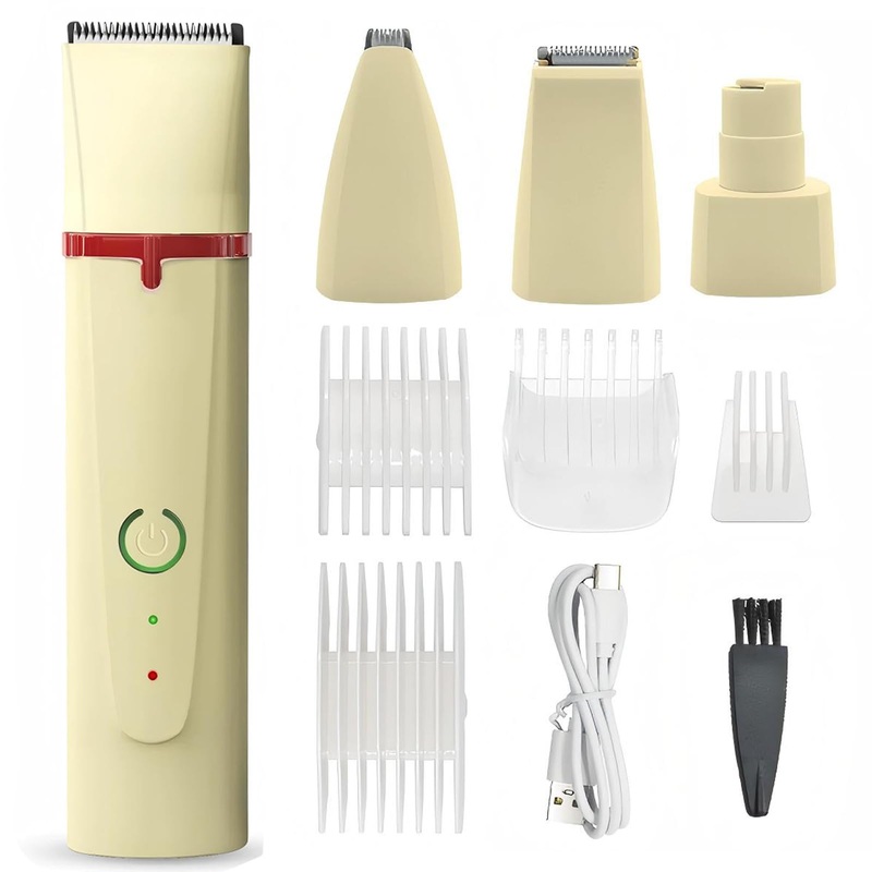 Dog Grooming Kit for Small Dogs, 4 IN 1 Low Noise Pet Clippers for Dogs Cats at Home, Rechargeable Cordless Pet Grooming Kit with Nail Grinder, Electric Dog Shavers for Grooming Face Paws Matted Hair