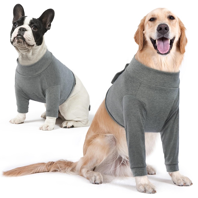 IDOMIK Dog Recovery Sleeve, Dog Surgery Recovery Suit Front Leg, Comfy Dog Joint Leg Sleeves After Surgery, Dog Elbow Braces Protector for Leg Injuries & Joint Pain, Dog Cone Collar Alternatives,Grey 3XL(Chest Girth:35.04″-40.16″) Grey