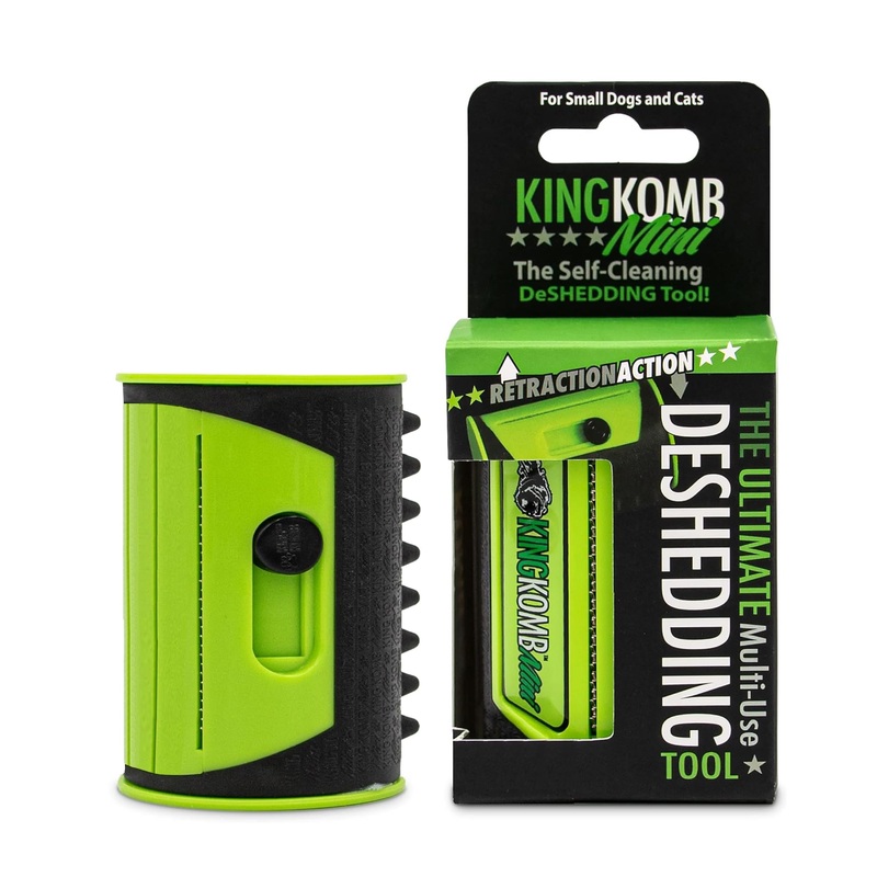 King Kanine Mini King Komb Pet Grooming Brush, Self Cleaning Deshedding | Multi-Use Tool for Cats & Kittens of All Life Stages | Mini Brush Pet for Grooming and Loose Hair | Perfect for Small Coats us size s