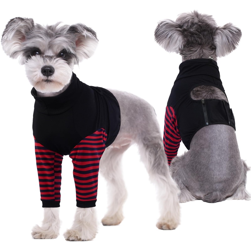 Kuoser Dog Recovery Suit for Front Legs, Dog Recovery Sleeve After Surgery, Dog Elbow Protector for Small Medium Large Dogs, Dog Joint Leg Sleeve Prevent Licking Wound Dog Cone Alternative, Black M M (Prioritize CHEST GIRTH:16.5-20.5′)