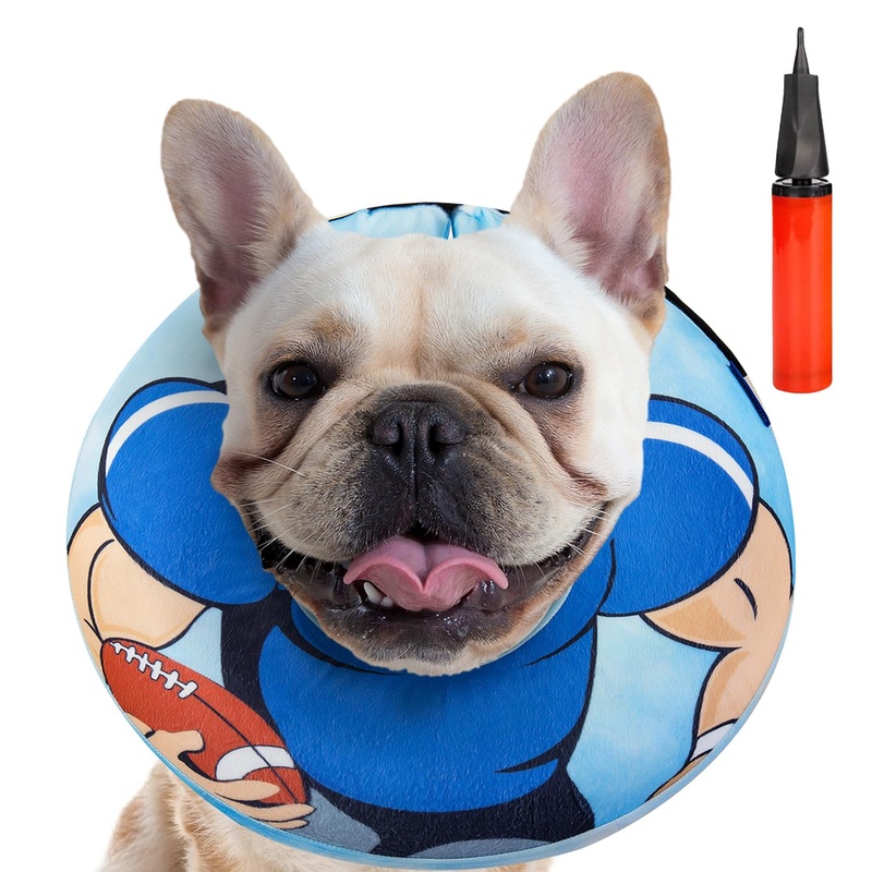 Large Dog Donut Collar – Inflatable Dog Cone Alternative for After Surgery Recovery. Inflatable Dog Collars for After Surgery Donut Cone for Dogs (Blue, Medium+) blue Medium+