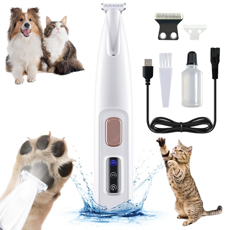 Paw Trimmer, Electric Dog Trimmer for Paws, Pet Paw Trimmer, Zentric Pet Micro Precision Trimmer, Rechargeable Dog Paw Hair Trimmer with Led Light Low Noise Waterproof