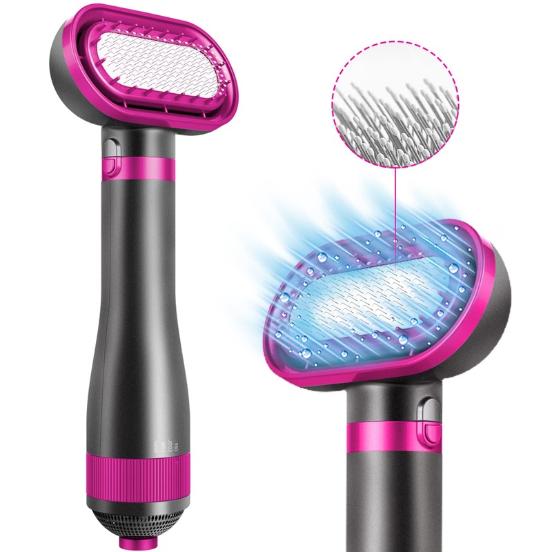 Pet Hair Dryer with Slicker Brush, HANMEI Professional 2 in 1 Pet Home Grooming Blower,Portable Dog Dryer for Small and Medium Dogs Cats