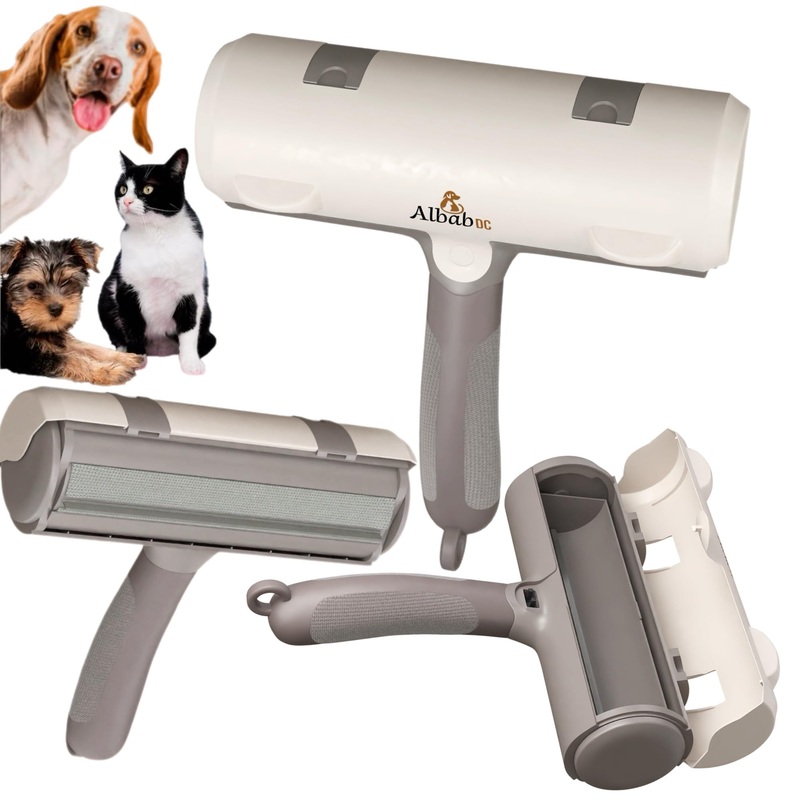 Pet Hair Remover  Reusable Lint Roller  Clean Couch, Furniture, Clothes, Carpet, Bed. Cat Hair Remover Dog Hair Remover Fur Removal Tool No Sticky Tape or Adhesive Needed. (White Grey) White Grey
