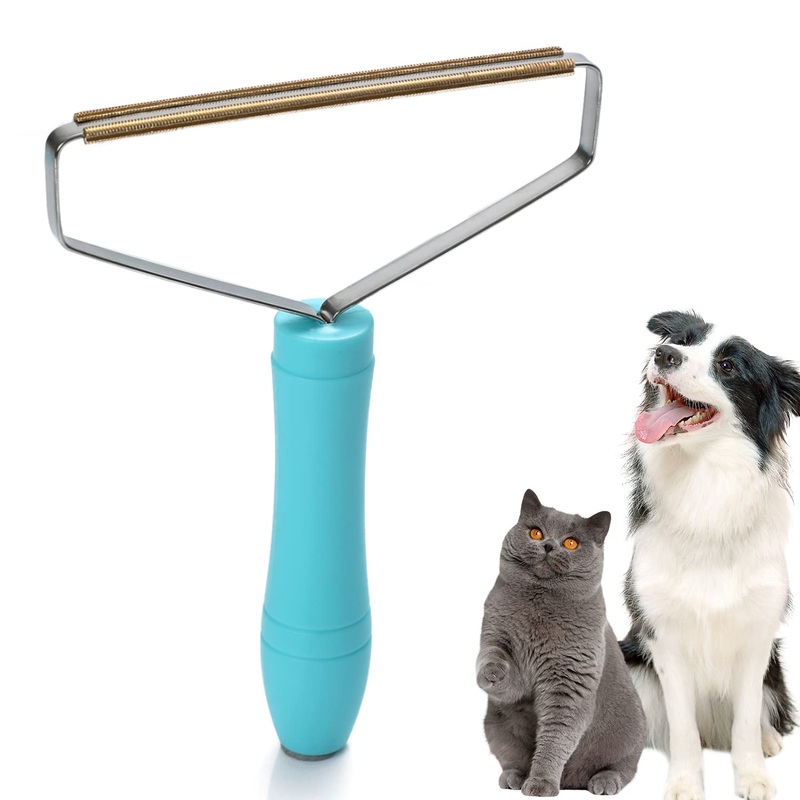 Reusable Cat Hair Remover – Special Dog Hair Remover Multi Fabric Edge and Carpet Scraper – Easy Pet Hair Remover for Couch, Pet Towers & Rugs – Gets Every Hair! (1PCS-Blue) 1pcs-blue