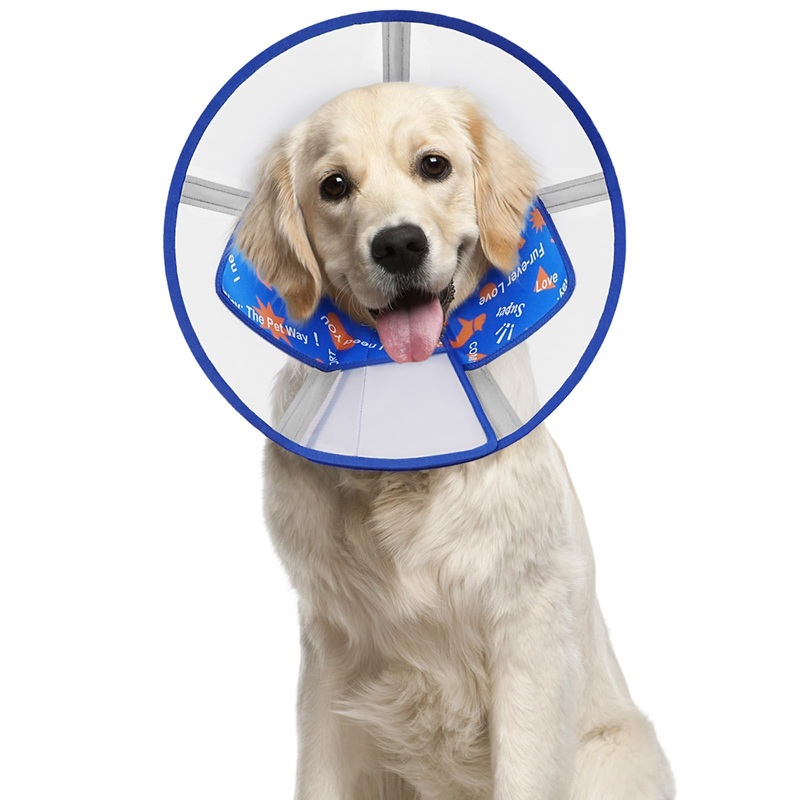 Supet Soft Dog Cone Collar for Dogs After Surgery, Small Dog E Collar to Stop Licking, Comfortable Elizabethan Collar for Small Dogs, Cone of Shame Alternative, Adjustable Pet Recovery Collar (S)