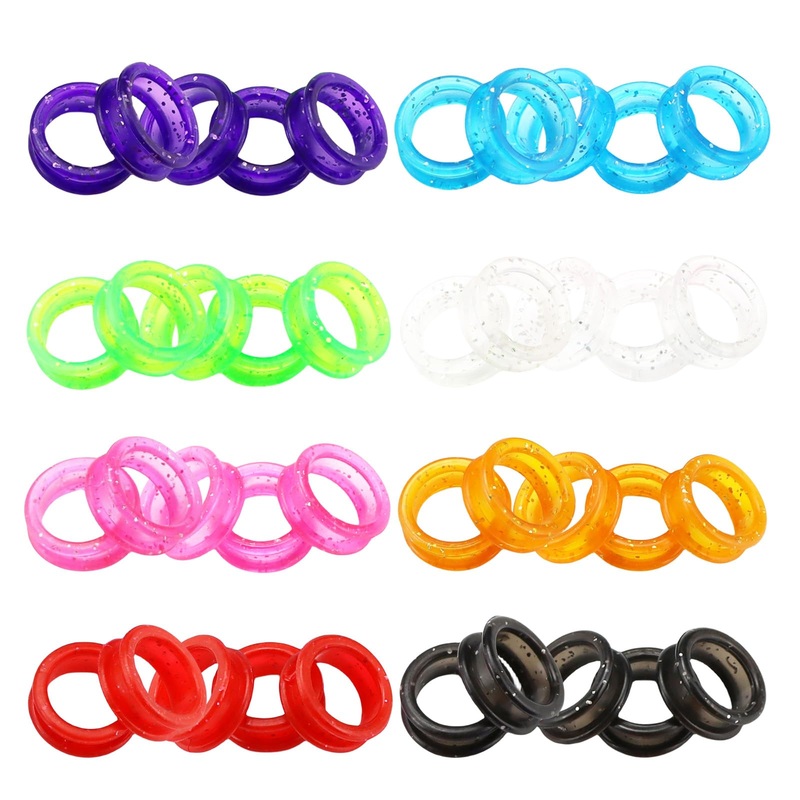 40Pcs Shear Grips Inserts,Soft Silicone Scissors Finger Rings for Comfortable Dog Clipping and Pet Hair Trimming 8 Colors Multi-color 40pcs