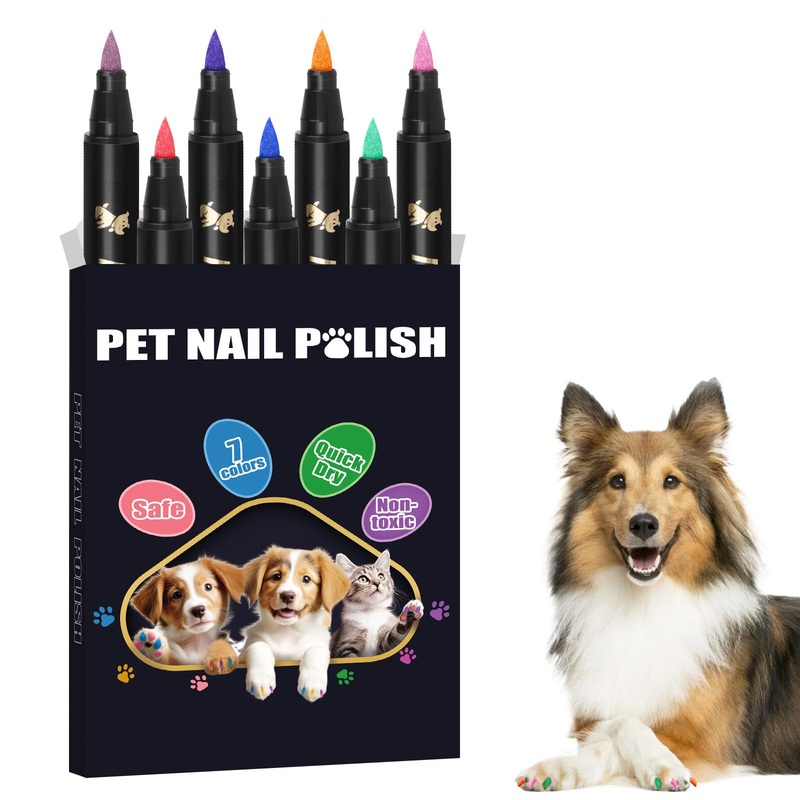 7 Colors Dog Nail Polish Pens Quick Dry,Dog Safe Nail Polish,Easy to Apply,Nail Polish Pens for Dogs Non Toxic,Dog Safe Paint for Paws,DIY Dogs Puppy Nails