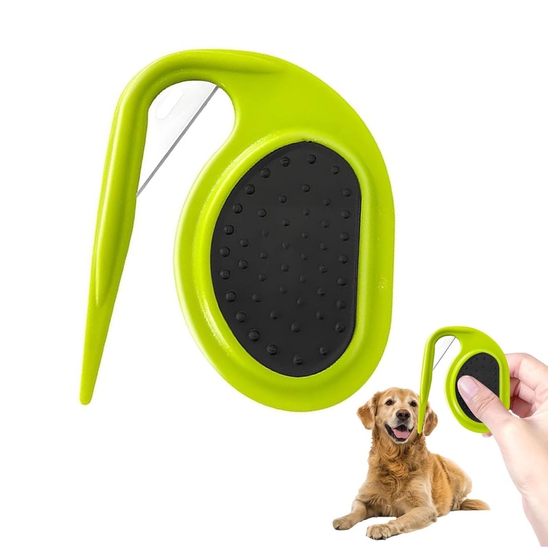 Pet Knotting Comb, 3 In 1 Knotting Comb for Cats Knotting Comb for Dog Pet Grooming Comb Dog and Cat Shedding Tool Knotting Comb for Removing Tangled and Loose Hair, Green