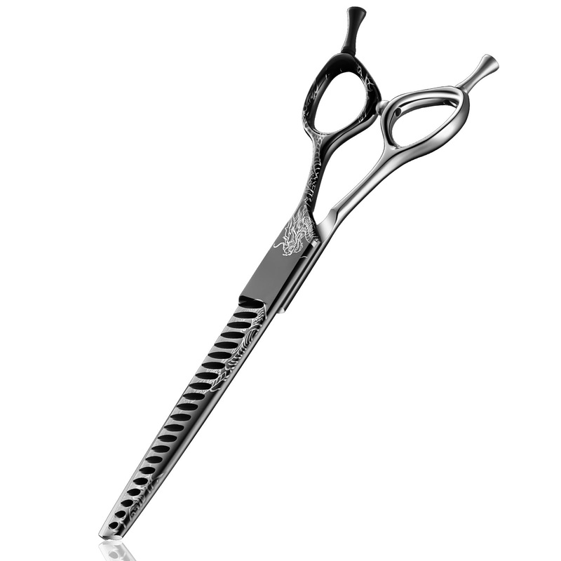 Purple Dragon 7-Inch Chunkers Dog Grooming Scissors – Professional Pet Hair Trimming Shears for Dogs & Cats, Sharp 440C Japanese Steel, Ergonomic Design for Comfort and Precision Chunker