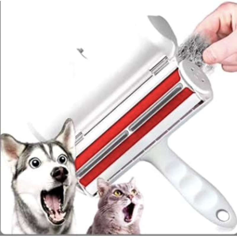 Reusable Pet Hair Removal Brush, Self-Cleaning Base, for Clothes and Furniture, Pet Lint Roller Remover