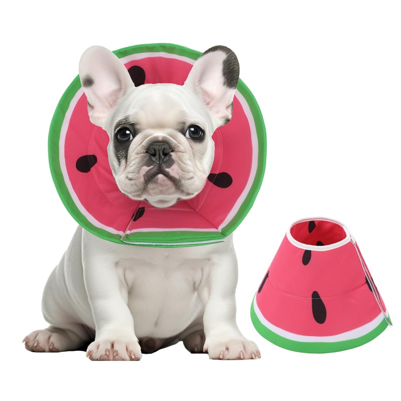 ROYALAY Soft Dog Cone for Dogs, Watermelon Dog Donut Collar After Surgery, Adjustable Elizabethan Collar for Dogs, Cone for Dogs to Stop Licking, Pet Cone for Wound Care, Spay, S