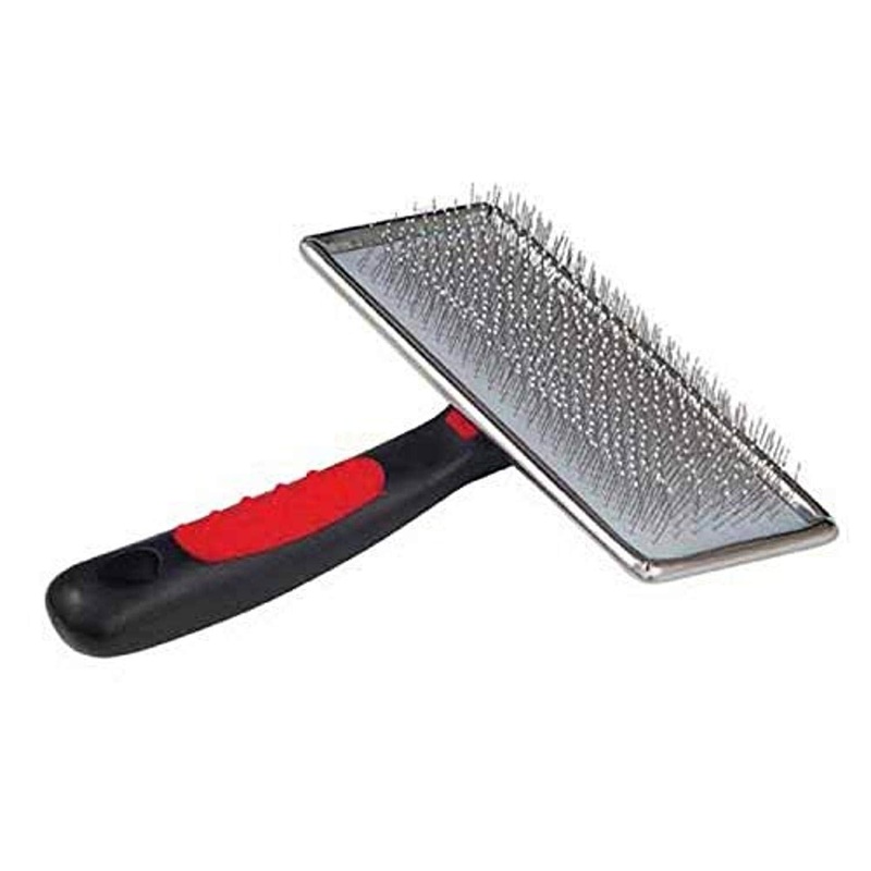 Ryan’s Pet Supplies Paw Brothers Soft Flat Slicker Brush with Coated Pin Tips, Large/X-Large for Professional Groomers