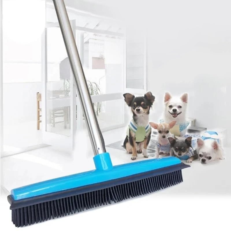 Ultimate Pet Hair Removal Broom | Adjustable Dog & Cat Hair Remover for Carpet | ShedStopper Tool for Effortless & Quick Pet Hair CleaningPerfect for Multi-Pet Homes! (Blue) Blue