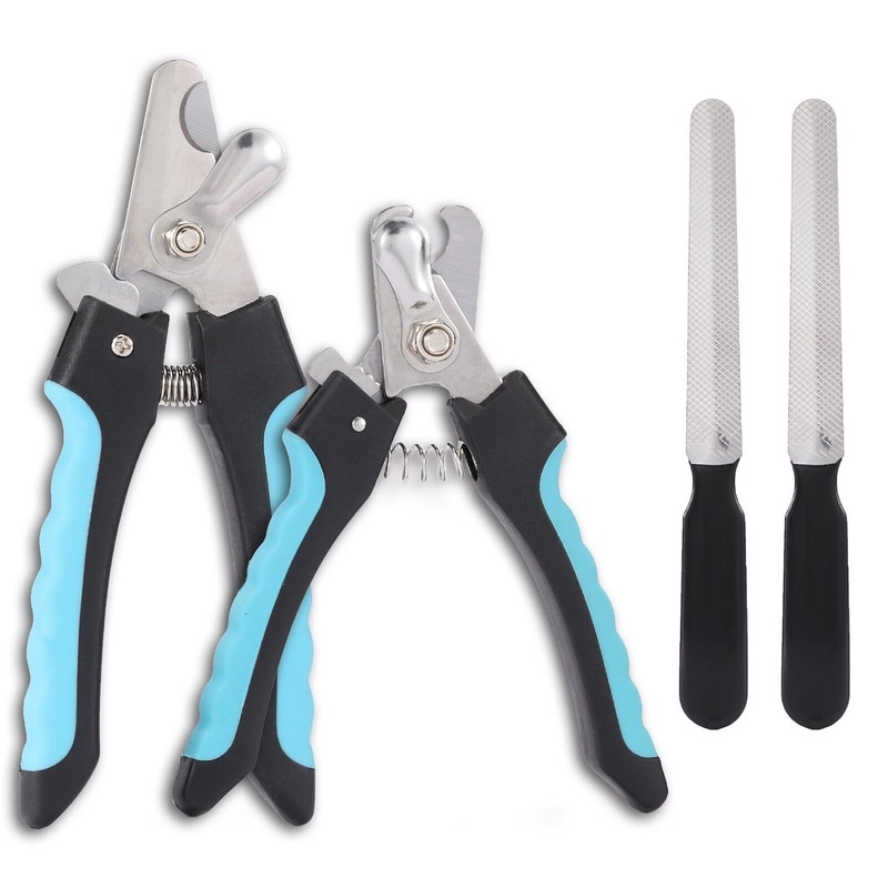 2 Pack Pet Nail Trimmer Clipper Set with 2 Nail Files, Dog Nail Clippers for Small, Large & Medium Dogs Cats Pet Toenail Clippers with Nail Files