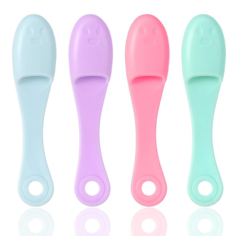 4Pcs Silicone Dog Toothbrushes, Dog Finger Toothbrush, Cat Toothbrush, Dog Toothbrush Kit Surround Bristles for Easy Teeth Cleaning, Food Grade Dog Toothbrush Fits Most Fingers