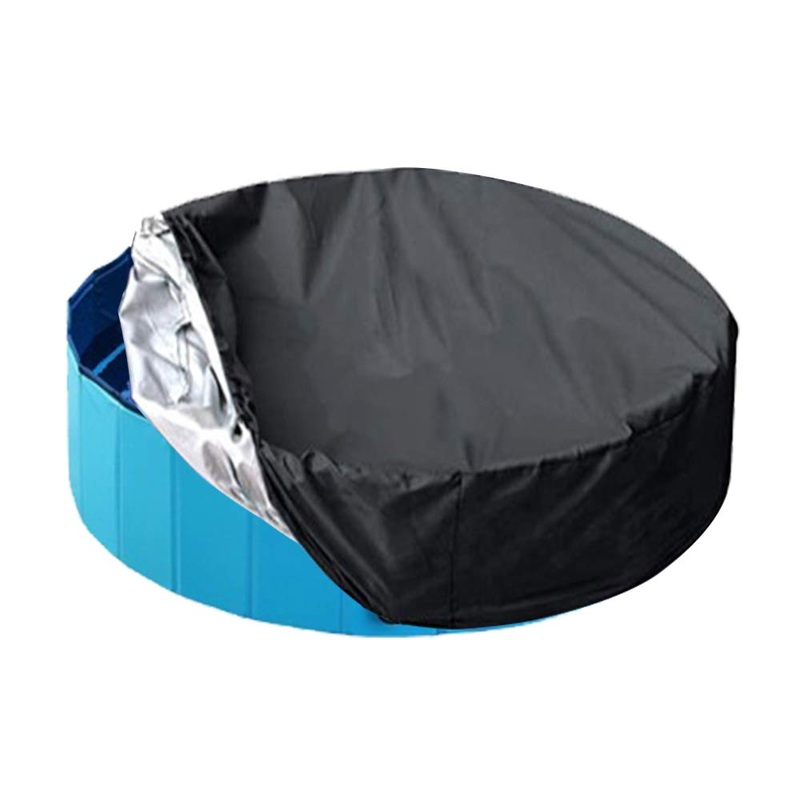 63inch Foldable Dog Pet Bath Pool Cover Large Round Collapsible Dog Pet Pool Bathing Tub Kiddie Pool for Covers Portable, Black 63 inch
