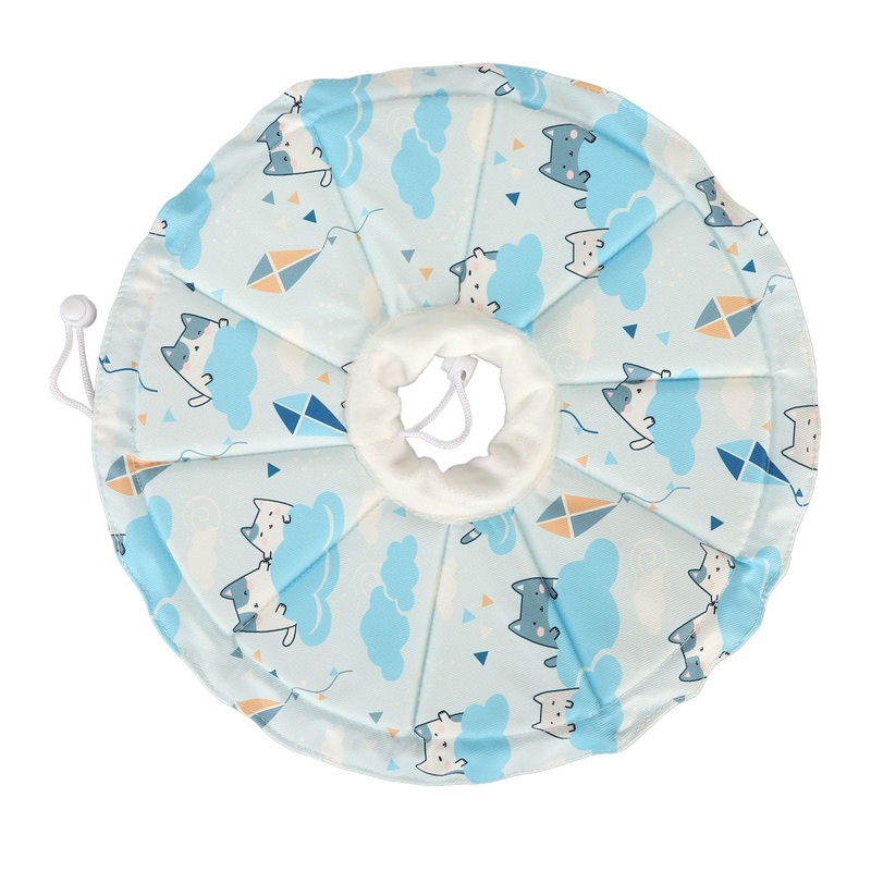 Cat Cone Collar, Multipurpose Soft Drawstring Design Waterproof Pet Cat Elizabethan Collar for Cats for Pets (Genericadyo0s68ng-14), Blue Genericadyo0s68ng-14