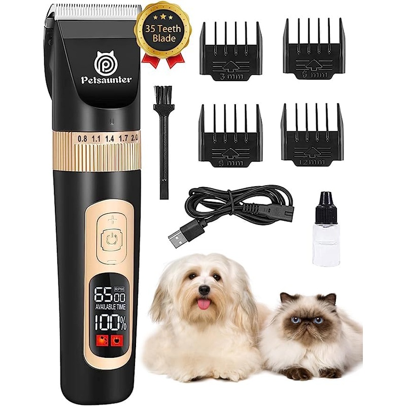 Dog Cat Clippers for Matted Hair – 4-Speed & LCD Dog Clippers for Grooming, Rechargeable for Large&Small Dogs and Cats with Thick Coats – Low Noise & Low Vibration, Paw Trimmer(C95 Pro) C95 Pro