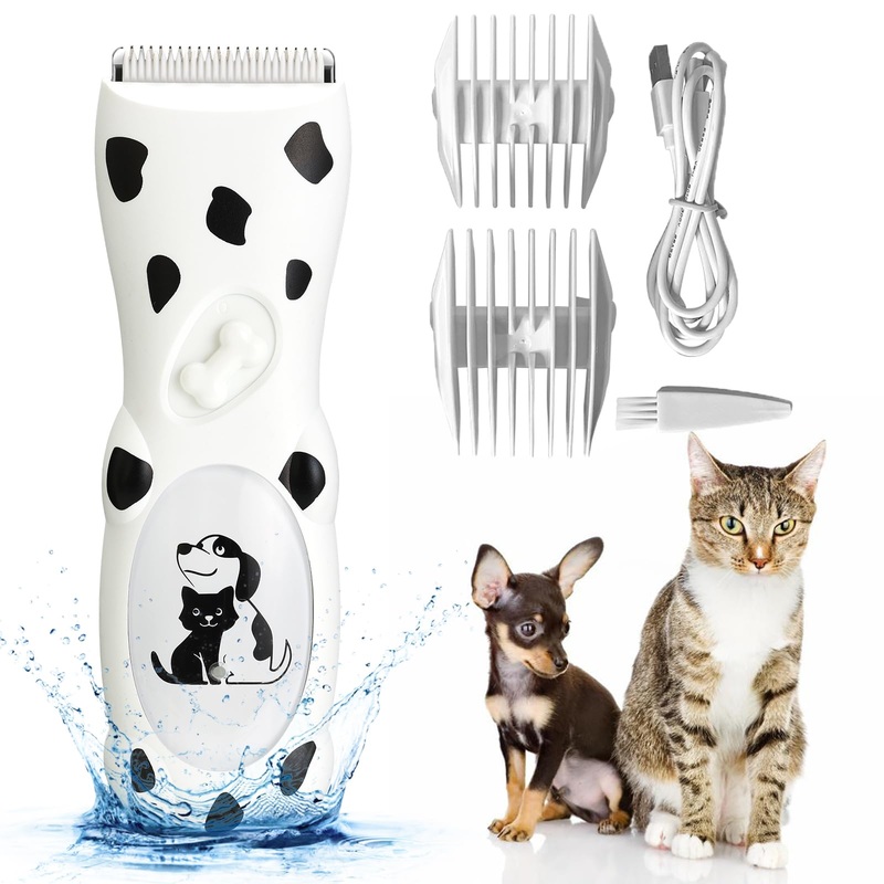 Dog Clippers Professional Pet Shaver Powerful Dog Grooming Kit for Thick Coats Rechargeable Cat Hair Trimmer Cordless Pet Grooming Tools for Dogs and Cats 998 White