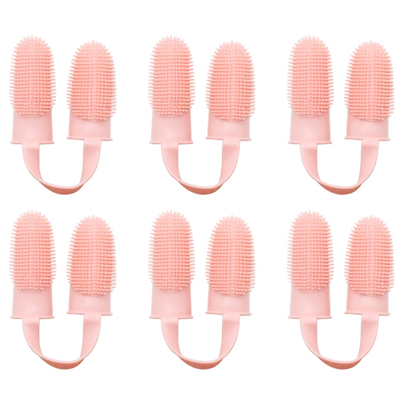 Dog Toothbrush Kit, 6Pack Dog Finger Toothbrush for Dog Teeth Cleaning&Dog Dental Care, Cat Toothbrush Dog Tooth Brush Puppy Toothbrush Pet Toothbrush (Pink (6-Pack)) Pink (6-pack)