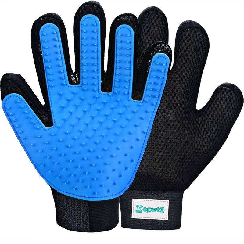 (Left hand) 1-Pack – Multi-Functional Pet Hair Remover Glove for Gentle Grooming, Bathing, and Massaging Dogs, Cats, and Horses  Perfect for Reducing Shedding – Blue – Only 1 left Hand included.