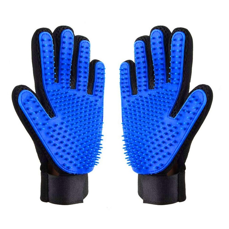 Pet Grooming Glove 2 PCS, Upgraded 259 Soft Pet Hair Remover Gentle Deshedding Brush Glove Deshedding Tool for Cats Dogs -Efficient Pet Hair Remover Mitt(M)