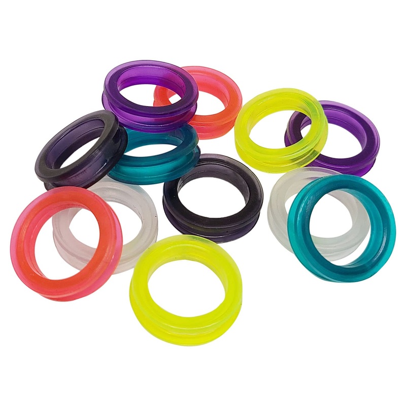 Scissor Rings – 1″ Shear Inserts – Thumb Inserts – Finger Rings – 12 Count Assorted Assorted Colors