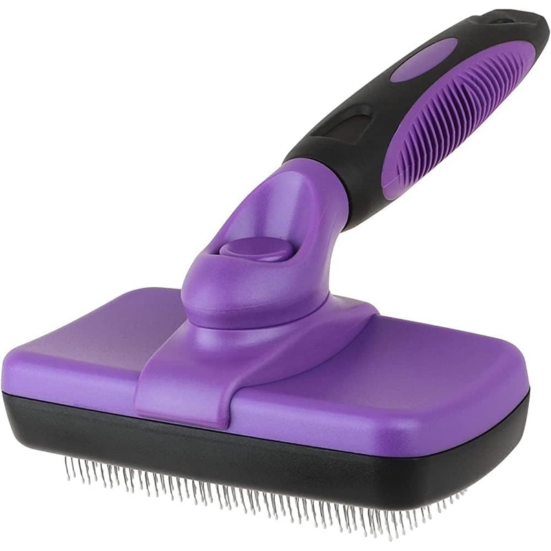Self-Cleaning Slicker Brush | Retractable Pet Grooming Tool for Cats, Dogs, and Rabbits | Gentle Undercoat, Fur and Tangle Remover | NO-PAIN Bristles | Shedding Dematting Comb for Long & Short Hair