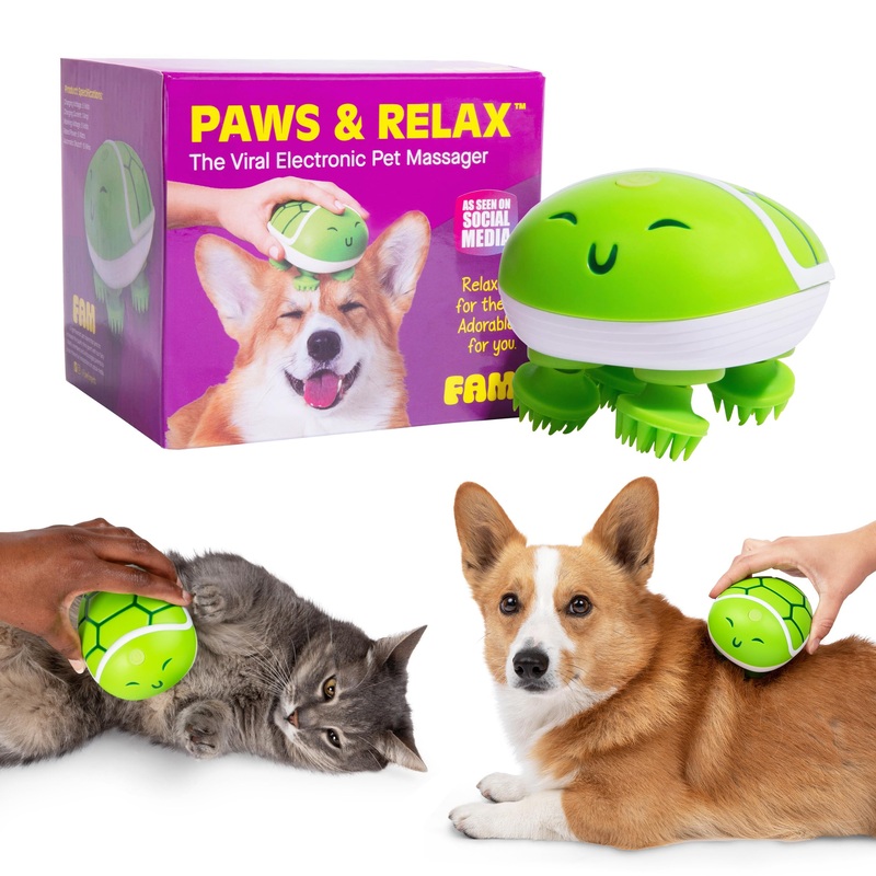WHAT DO YOU MEME? Paws & Relax: The Adorable Turtle-Shaped Pet Massager, for Dogs & Cats