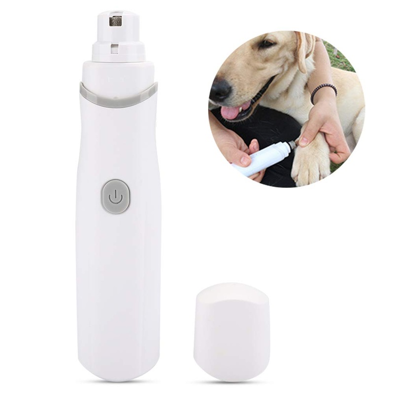 Zerodis Pet Claws Nail Grinder, Electric Battery Operated Pet Nail Trimmer Clippers Portable Dog Grooming Grinding Tool for Pet Dogs Cats (Grey)