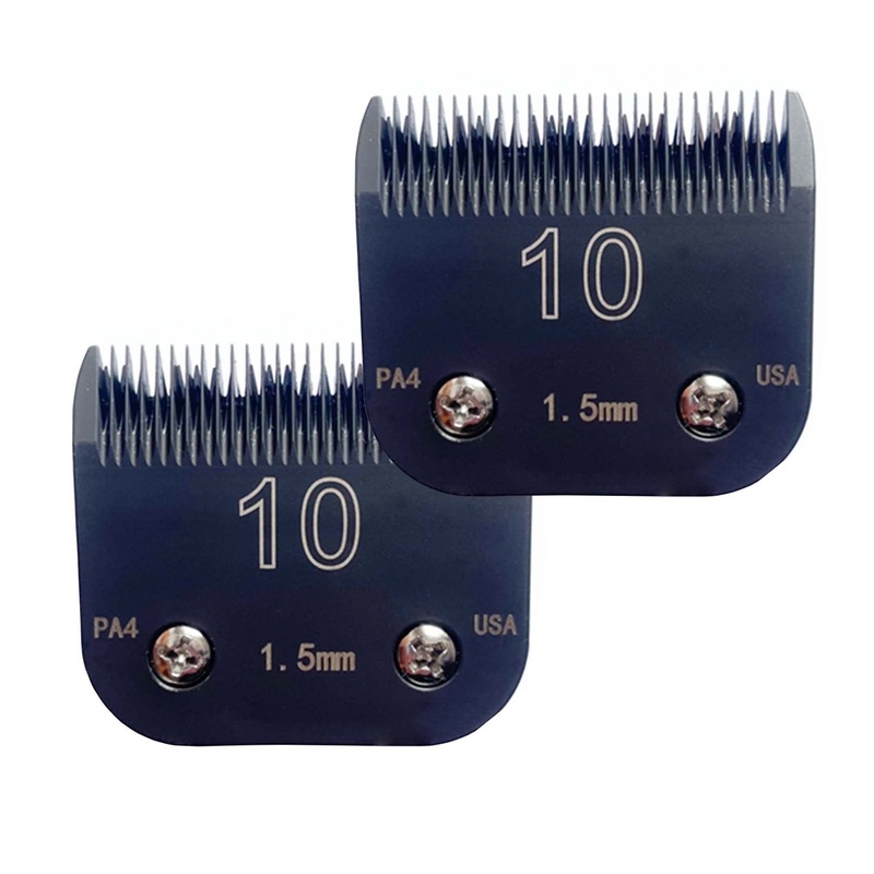 Blade Dog Grooming Clipper Blades, Ceramic Blade & Stainless Steel Blade Long-Lasting Hardness Sharp Edges, Size 10 1/16”-1.5mm (2Pcs)