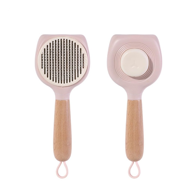 Cat Brush Dog Brush with Release Button for Shedding(khaki gray color)