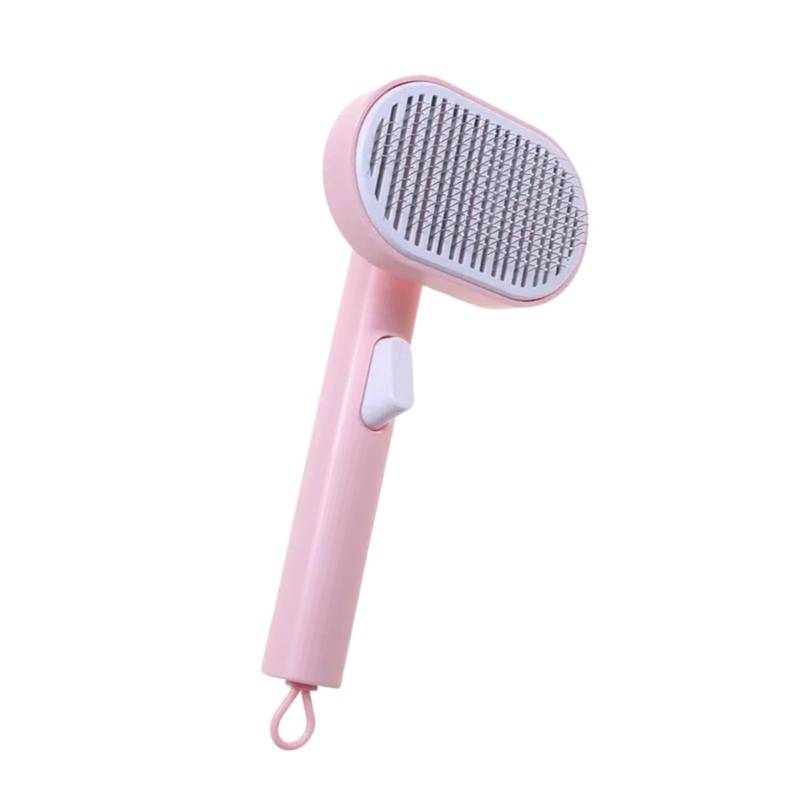 Cat Brush with Self Cleaning Button for Shedding, Easy to Remove Loose Fur, Comfortable Massaging Brush with Soft Silicone Bristles,Cat Comb for Grooming-Deshedding Brush for Cats and Dog
