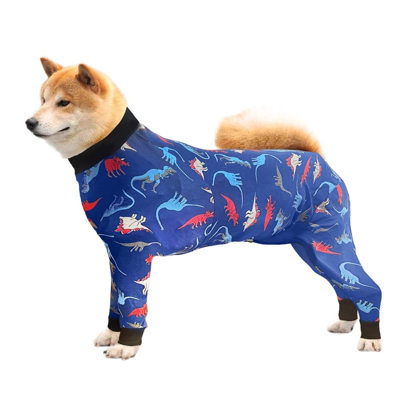 Dog Onesie After Surgery Recovery Suit Anti Shedding Bodysuit Wounds Female Male Dog Neuter Spay Onesie E-Collar & Cone Alternatives Postoperative Shirt Dog Pajamas(Large) Large